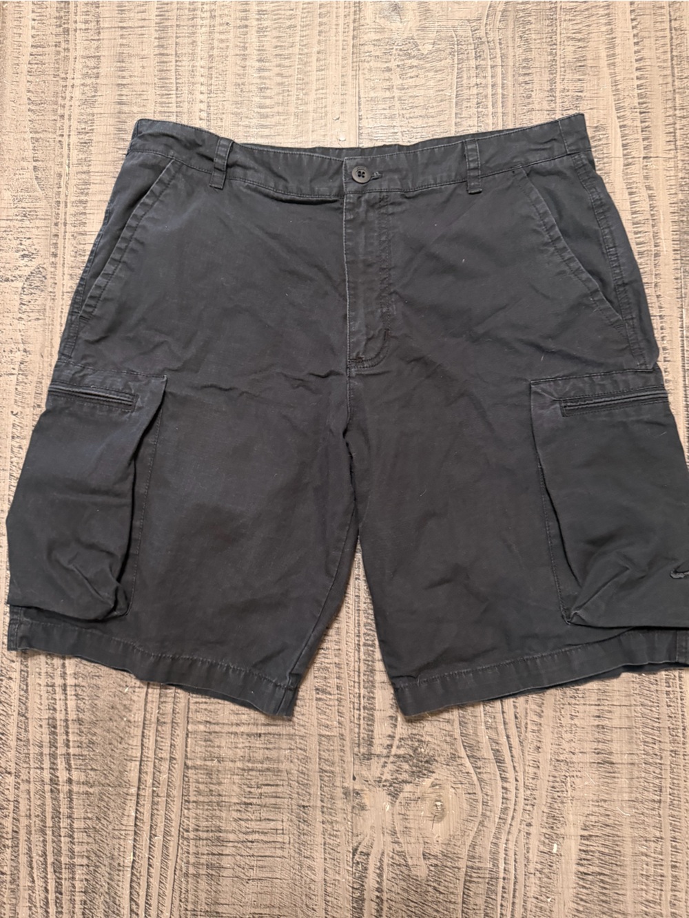 Nike Black Cargo Shorts with Zipper Pocket Design